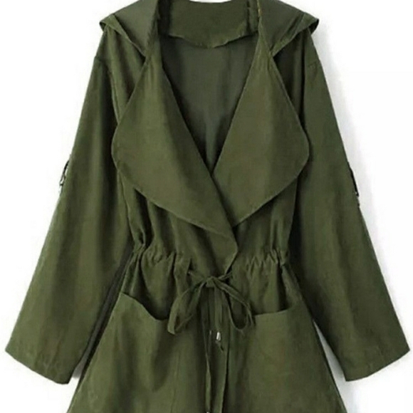 SOLD Cupshe Jacket Lightweight Large Army Green Chic Shabby Chic Retro - Picture 2 of 6